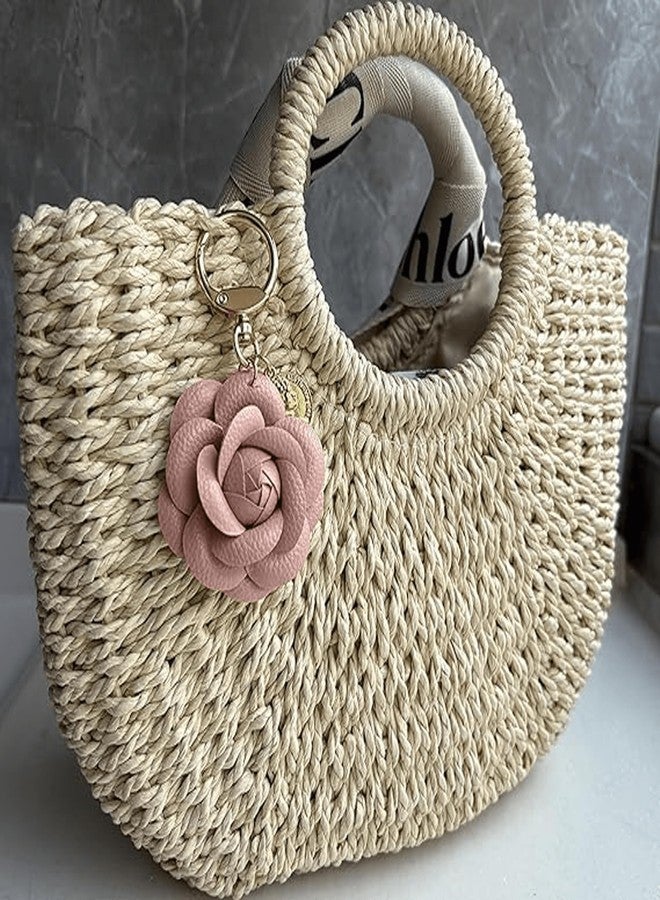 Hoheng Bag Purse Charms for Handbags White Red Flower Leather Anthropologie Keychain Birthday Gifts for Women Girls - Image 5